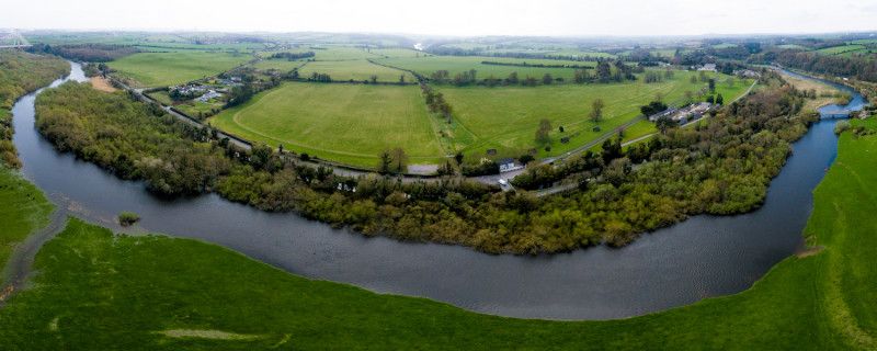 Aerial view of the Boyne River in Ireland