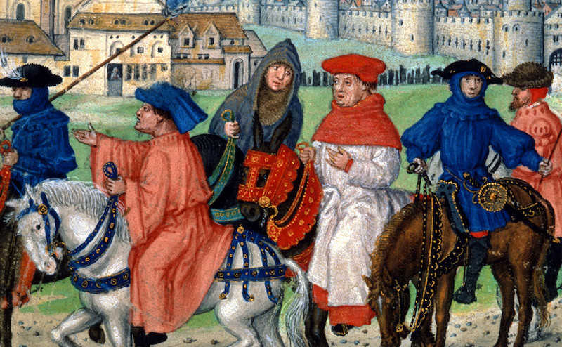 Painting of pilgrims from Canterbury