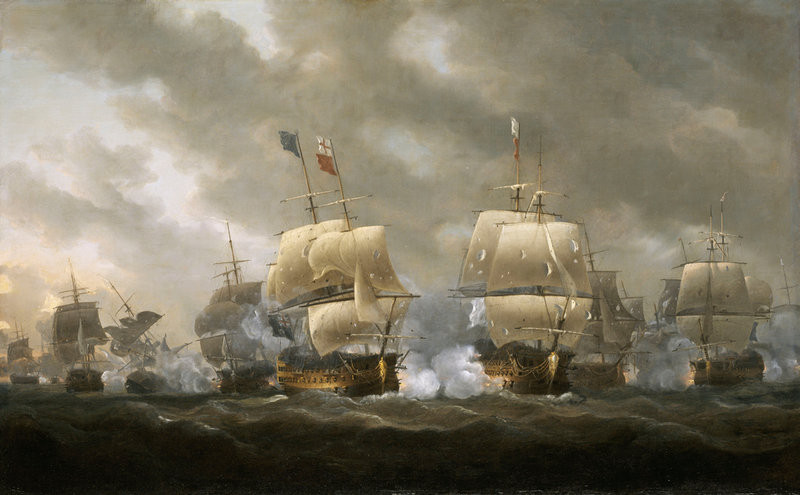 The Battle of Quiberon Bay, Nicholas Pocock, Public domain, via Wikimedia Commons