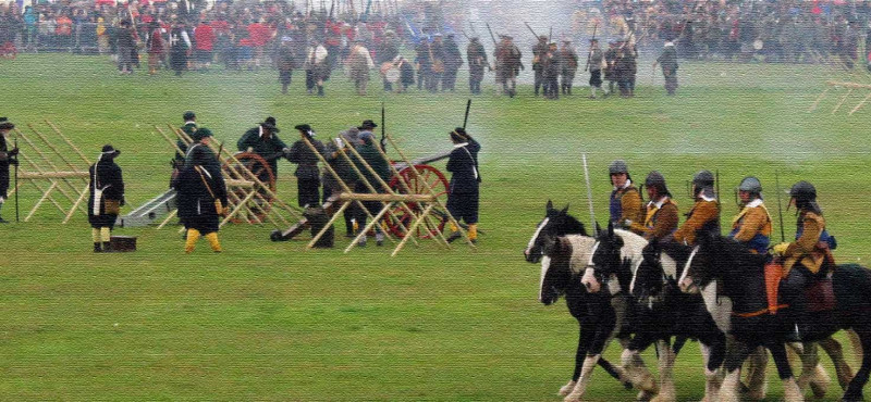 A re-enactment of the Battle of Rowton Heath